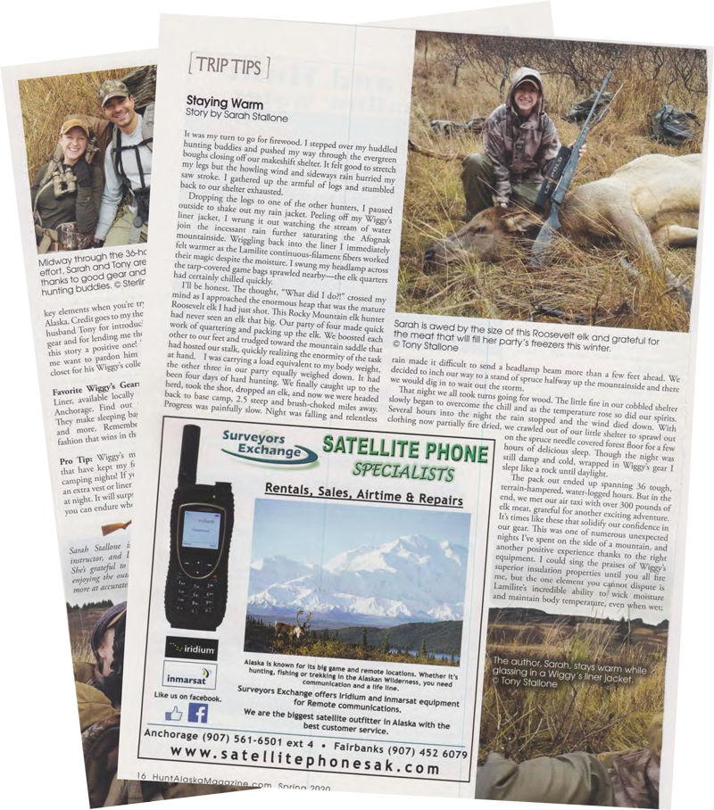 Staying Warm - Article in Hunt Alaska Magazine