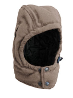 Wiggy's Nomex fire retardant hard hat liner in sand color set up as though worn, against a white background