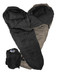 Two Wiggy's Overbags stacked on top of each other — one in black with boat foot, the other in Coyote Brown with a regular foot.