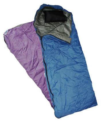 Two Wiggy's rectangular sleeping bags - one in purple, one in blue