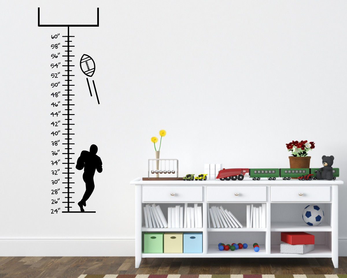 Football Children S Growth Chart Vinyl Wall Decal Rapid Vinyl