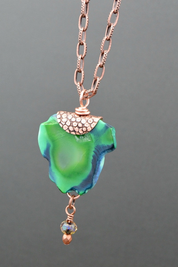 Copper + Agate Gemstone Necklace Tutorial DIY