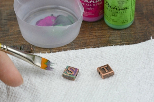 Copper + Glass Alphabet Bracelet Tutorial DIY