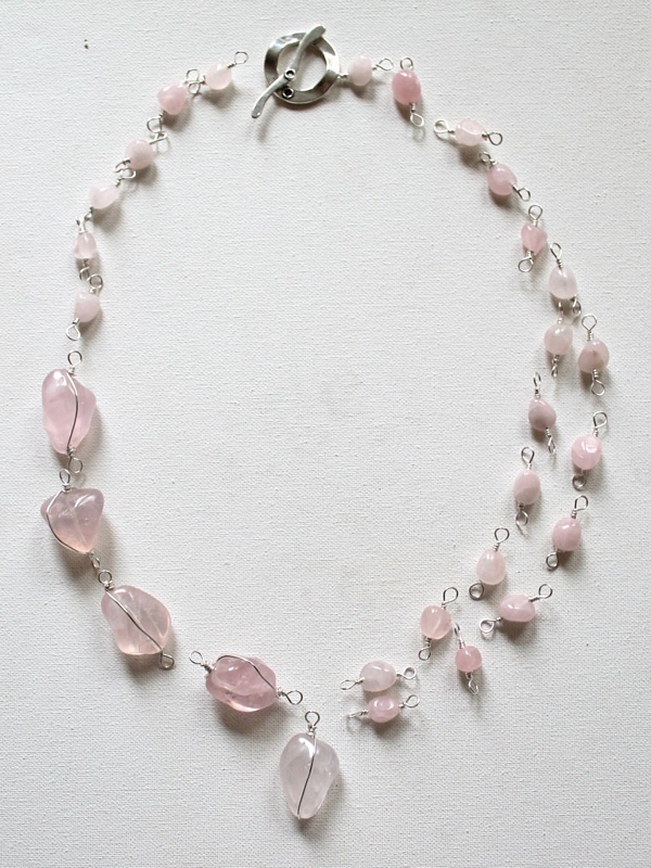 Rose Quartz Necklace Tutorial DIY