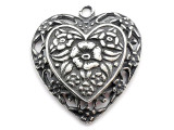 Rose Heart - Pewter Pendant (PW140)