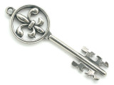 Fleur-de-Lis Royal Key - Pewter Pendant (PW143)