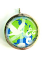 Earth Dove Peace Sign - Pewter Pendant (PW218)