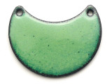 Enameled Copper Crescent - Pea Green 25mm (EC706)