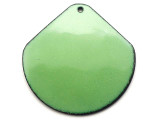 Enameled Copper Wide Drop - Pea Green 38mm (EC711)