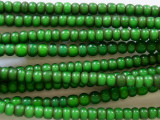 Green White Heart Trade Beads 4-5mm (AT3764)