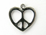 Peace Heart - Pewter Pendant (PW227)