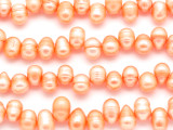 Metallic Orange Potato Pearl Beads 9-11mm (PRL73)
