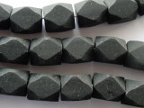 Black Faceted Resin Beads 17-18mm (RES193)