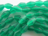 Emerald Green Faceted Bicone Resin Beads 14mm (RES147)