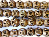 Ornate Brass Ball Beads 12mm - Ghana (ME7)