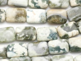 Olive Agate Rectangular Tabular Gemstone Beads 18mm (GS1287)