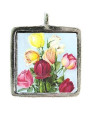 Roses - Pewter Picture Pendant (PW354)