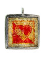 Heart Stamp - Pewter Picture Pendant (PW489)