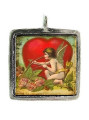 Cupid w/Heart - Pewter Picture Pendant (PW363)