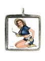 Cowgirl - Pewter Picture Pendant (PW436)