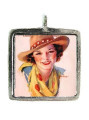 Cowgirl - Pewter Picture Pendant (PW531)