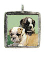 Boxer Puppies - Pewter Picture Pendant (PW352)