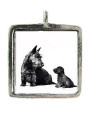 Scottish Terrier and Puppy - Pewter Picture Pendant (PW415)