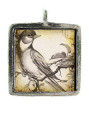 Vintage Bird - Pewter Picture Pendant (PW429)