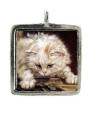 Cat - Pewter Picture Pendant (PW441)