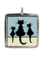 Cats - Pewter Picture Pendant (PW445)
