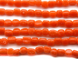 Dark Orange Triangular Glass Beads 5-7mm (JV248)