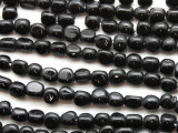 Black Triangular Glass Beads 5-7mm (JV250)