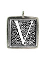 V - Pewter Picture Pendant (PW590)