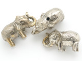 Silver Plated Elephant Amulet - Indonesia 55mm (AP822)