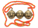 Triple Headhunter Pendant Necklace - Nagaland (NP167)