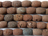 Red Natural Lava Rock Barrel Beads 14mm (LAV44)