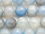 Blue Chalcedony Faceted Round Gemstone Beads 18mm (GS1816)