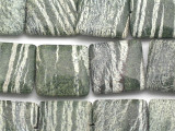 Green Silver Line Jasper Square Tabular Gemstone Beads 30mm (GS1832)