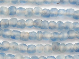 Clear & Blue Recycled Glass Beads 10-11mm - Africa (RG69)