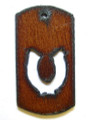 Horseshoe Dog Tag - Rustic Iron Pendant (IR78)