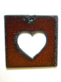 Heart Square - Rustic Iron Pendant (IR79)