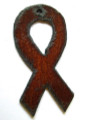 Awareness Ribbon - Rustic Iron Pendant (IR92)