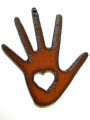 Heart in Hand - Rustic Iron Pendant (IR102)