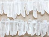 Natural Quartz Crystal Graduated Stick Gemstone Beads 20-40mm (GS1969)