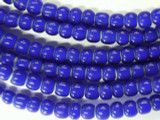 Cobalt Blue White Heart Trade Beads 7mm (AT3776)