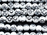 White & Black Glass Beads 11-13mm (JV367)
