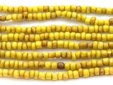 Yellow Antiqued Glass Beads - 44" strand (JV9019)
