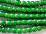 Green White Heart Trade Beads 7-8mm (AT3780)