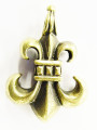 Brass Inverted Fleur-de-Lis Pendant (TA79)