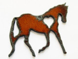 Trotting Horse w/Heart - Rustic Iron Pendant (IR137)
